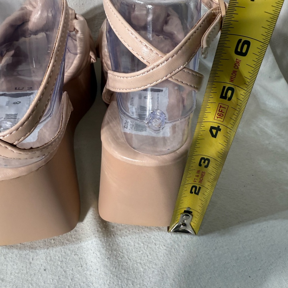Journee Collection Lailee Nude Strappy wedge Sandals Size 8 - Picture 7 of 9